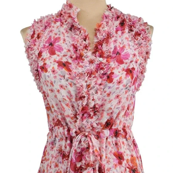MISA Los Angeles Aurelie Floral Maxi Dress Ruffle Sleeveless XS NWT - Picture 4 of 10